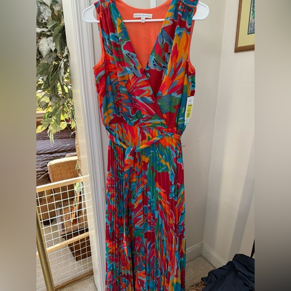 Sandra Darren Dresses & Skirts - Sandra Darren Sleeveless Colorful Maxi Dress. NWT. Size 8.